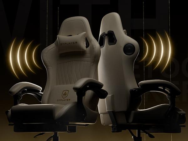 GTPLAYER Gaming Chair with 5.1 Compatible Bluetooth Speakers, High Back Ergonomic Design, 150° Maximum Inclination, PU Leather, Assembly Required