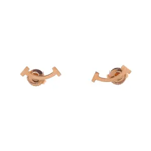 Pre-owned Tiffany & Co. T Smile Stud Earrings 18K Rose Gold by Rebag
