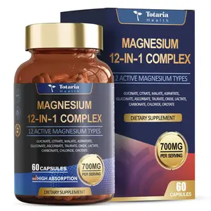 12-in-1 Magnesium Complex 700mg - 12 Active Magnesium Types, Vegan Capsules for Muscle, Heart, and Relaxation Support - Healthcare（3 bottle)