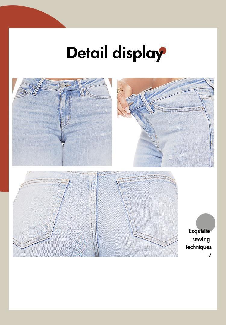 Vogatiques Super Stretchy Mid Waist Wide Leg Baggy Jeans Butterfly Flare Jeans Curvy Tummy Control Plus Size Regular Size BBL Womenswear Bottom Denim Pants Lifting Underwear Lady Streetwear Trouser Minimalist High Waist