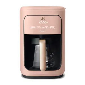 Beautiful 14-Cup Programmable Drip Coffee Maker with Touch-Activated Display, Rose by Drew Barrymore