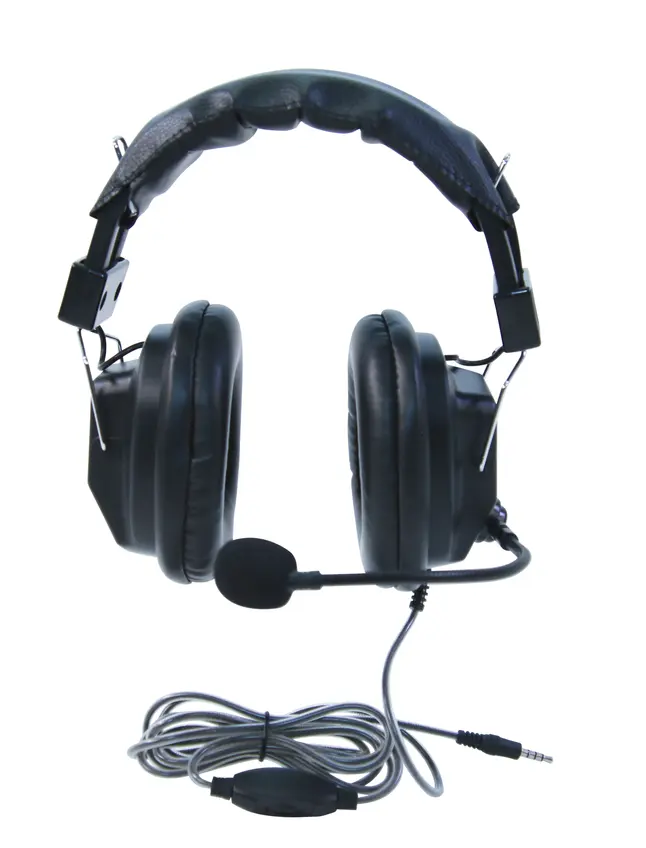 Califone 2103825 Over-Ear Stereo Audio Headset - Durable Adjustable Gooseneck Microphone, Inline Volume Control, 3.5 mm Plug, Computer Cord, Black