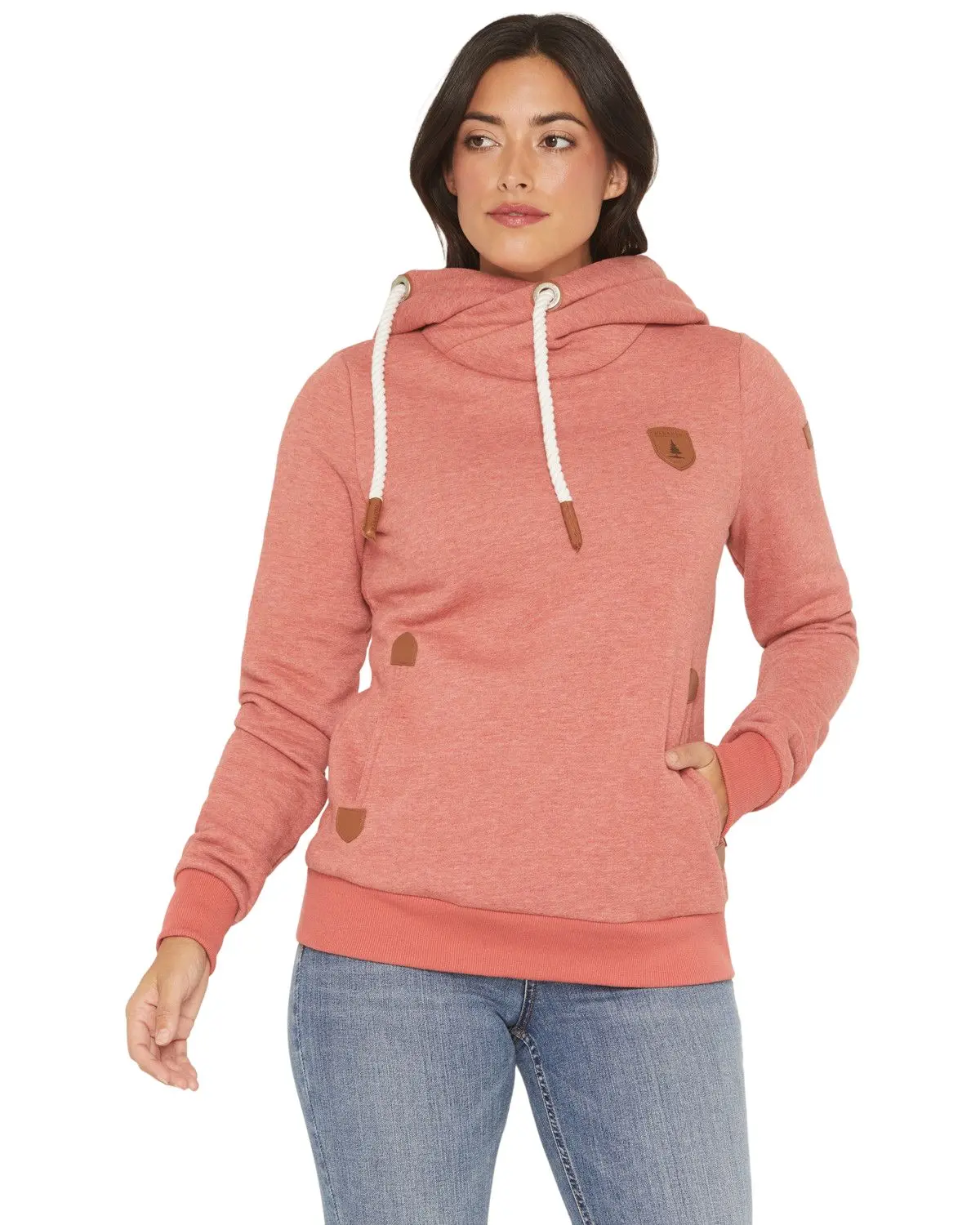 Wanakome Women's Women'S Artemis Cowl Neck Hoodie - Artemis-0702B-Emred