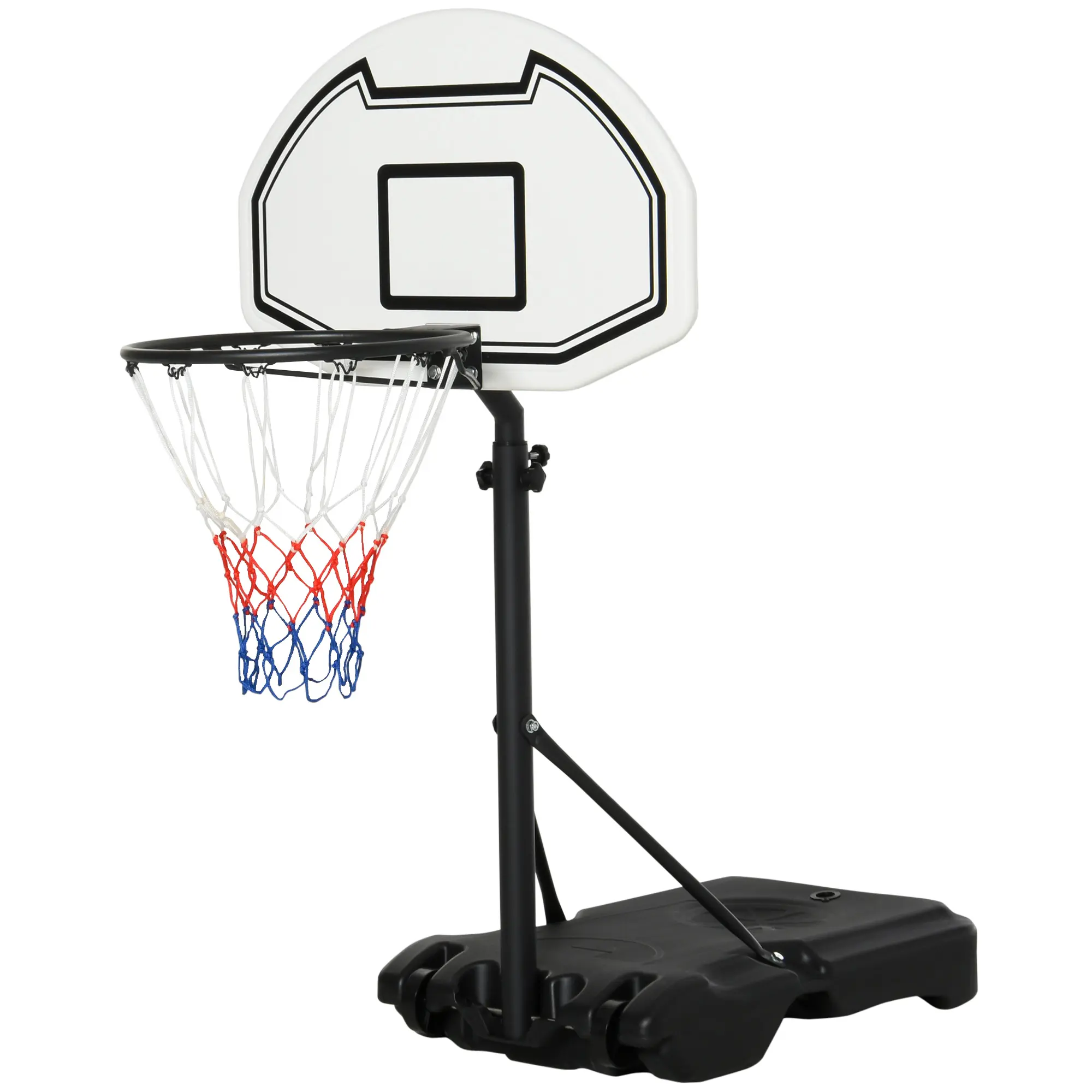 Portable Poolside Basketball Hoop Stand System, 3'-4' Adjustable Height, 30" Backboard, Weather-Resistant Outdoor Game for Kids, Swimming Pool & Backyard Summer Water Fun