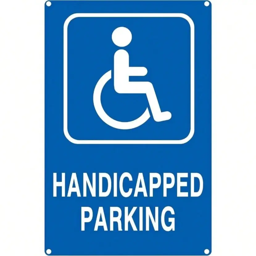 Aluminum Engineer Grade Handicapped Parking Sign Accessibility Signage UV and Weather Resistant High Quality Durable Outdoor Use Parking Lot Safety Sign
