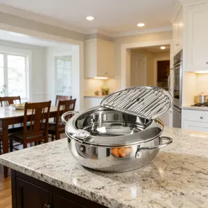 Deep Fryer Pan with Oil Drip Filter Rack & Lid 5 Free Gifts Included Perfect for Crispy Fried Chicken Stainless Steel Kitchen Essential filtration deep fryer pot