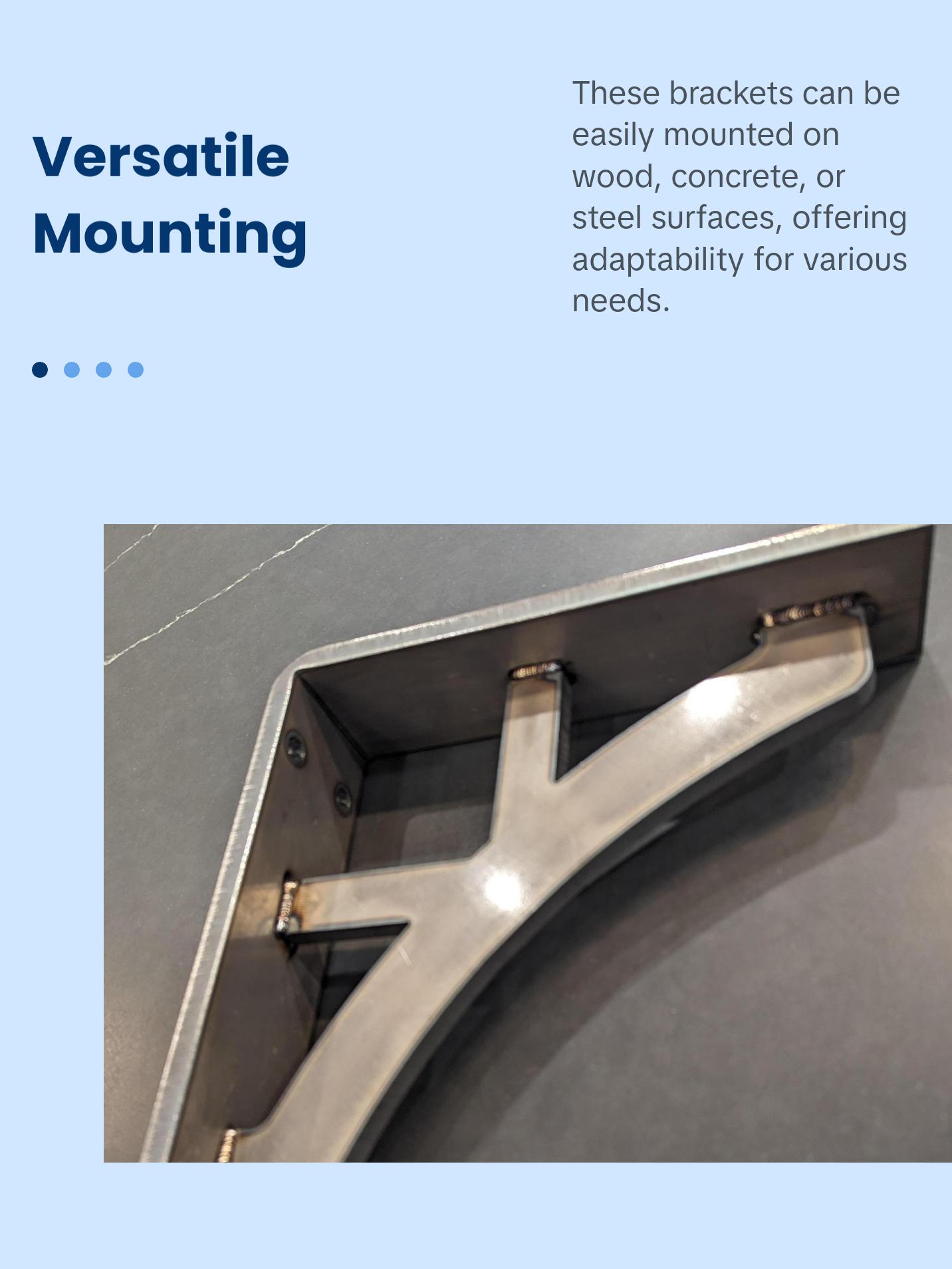 Iron Support Bracket for Counters, Shelves or Mantles