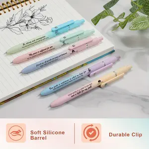 Bible Verse Gel Pen, 6 Counts/set Christian Stylus Pen with Inspirational Quotes, Bulk for Touch Screens, Church Gift, Sunday School Student Teacher Favor, Smooth Writing Pens, Writing Stationery