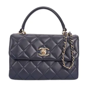 Pre-owned CHANEL Lambskin Shoulder Bags Trendy CC Navy 74891489 hz