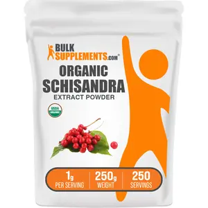BulkSupplements Organic Schisandra Extract Powder - Certified Organic - Schisandra Berry - Schisandra Fruit - 250g - 1g per Serving