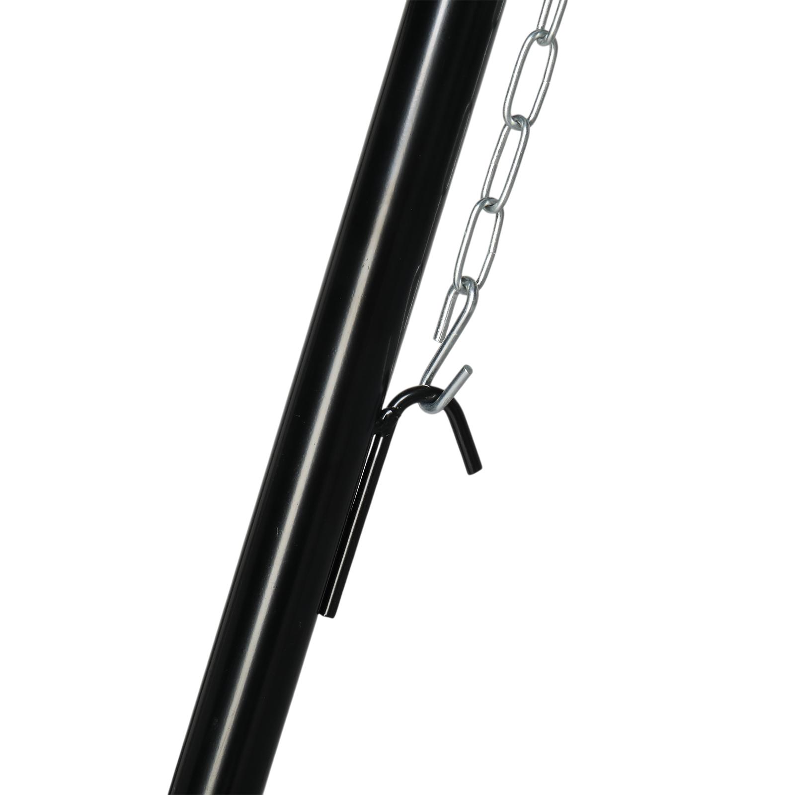 Campfire Tripod Grill, Adjustable Height BBQ Grill Grate with Fire Bowl for Outdoor Camping BBQ, Black