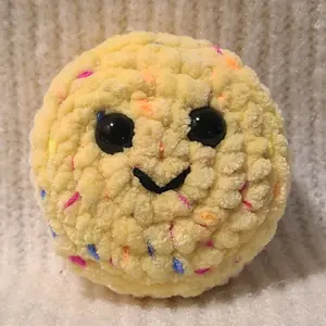 Sugar Cookie Plushy - Soft Plush Toy with Colorful Sprinkles, Round Shape, and Cute Face Design