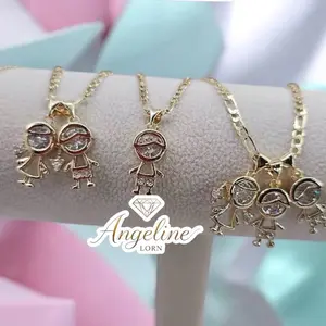 AngelyLorn 20 inch  figaro Inch Necklace for Women 3 Layers Real 14k Gold Stainless Steel Water-Resistant Everyday Wear Simple Sophisticated Design