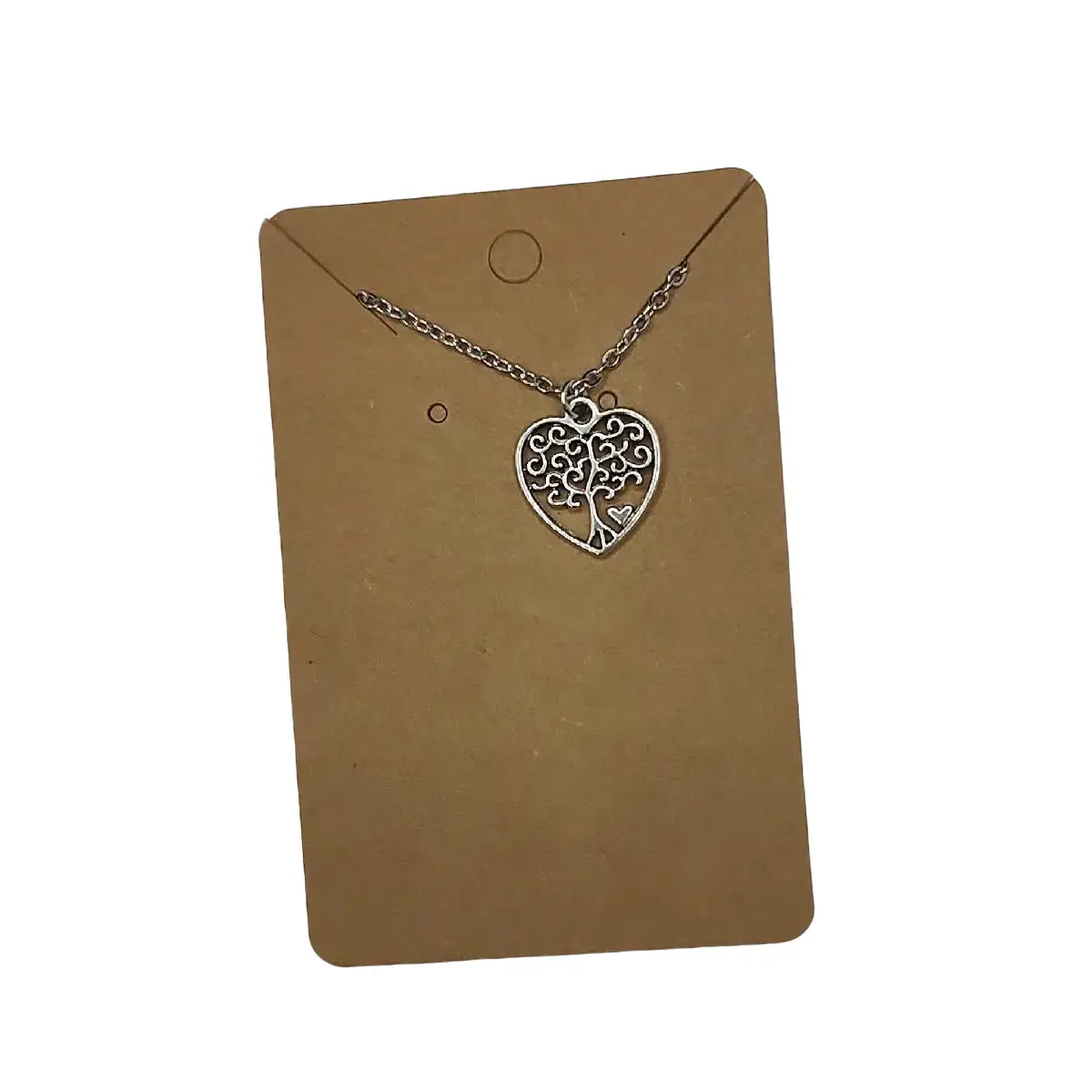 Heart Tree Necklace with Chain and Pendant, Featuring a Heart-Shaped Design, Gold Finish, Elegant and Versatile Accessory