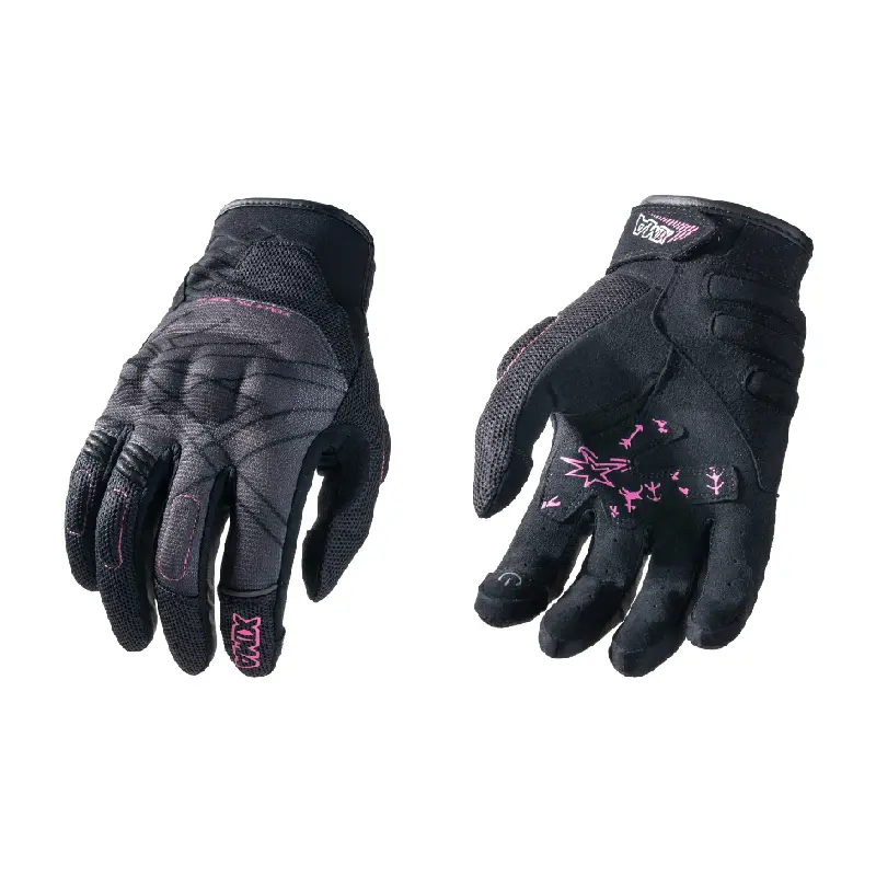 XIMA Genuine Leather Motorcycle Gloves for Women Summer Fleece Lined Windproof Waterproof Touchscreen Riding Gloves Thin Breathable