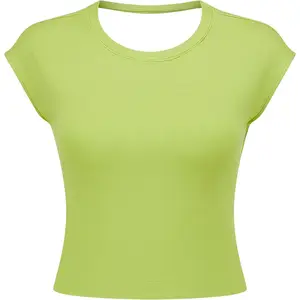 Outdoors & sports Open Back Workout Tops for Women Longline Sports Bras Padded Crop Tank Yoga Top Low Back Shirts with Built in Bra