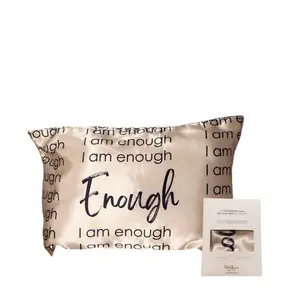 I am enough champagne silk satin pillowcase Queen size bliss y
