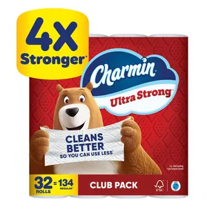 Charmin Ultra Strong Toilet Tissue - 2-Ply, Unscented, Eco-Friendly, Clog-Free, Durable, 32 Rolls (231 Sheets per Roll, 151-300 Sheets Range) - Bulk Bathroom Home Care Supplies