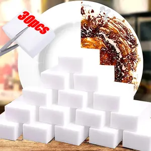 30/10/5/2Pcs Sponge Melamine Sponge Wipe Bathroom Cleaning Eraser Car Office Home Kitchen White Cleanser Sponge Cleaning Brush