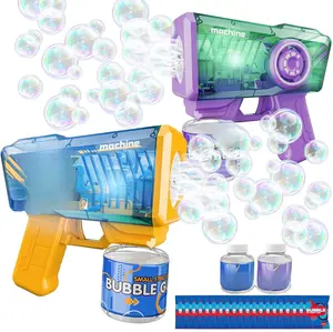 [New Deal] 2 Packs  Bubble Gun for Kids, Automatic Bubble Machine with 2 Bottles &25 Bags Refill Solution, Bubble Maker Gift for Kids, Outdoor Game Toys for Boys&Girls Ages 3+