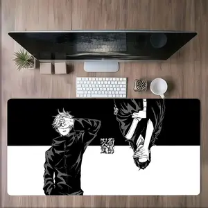Large Jujutsu Kaisen Gojo Satoru Mouse Pad, Gaming Mouse Pad, HD Durable Locked Edges Non-slip Rubber Washable 2-5mm for PC Office Computer Gamer Extra Long Computer Accessory for Gamer Study and Workstation Decoration Mats XXL Keyboard Desktop Mat