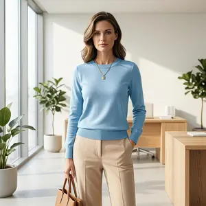 Women's Casual Basic Loose-Fitting Short Sleeve Sweater, Round Neck Knit Top for Spring & Fall, Solid Color Pullover, Knitwear, Knitting, Womenswear