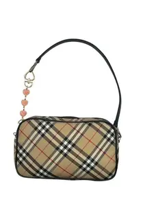 Pre-owned Nylon Pochette Burberry Nova Check W/ Unbranded Extender Perfect For Daily Use
