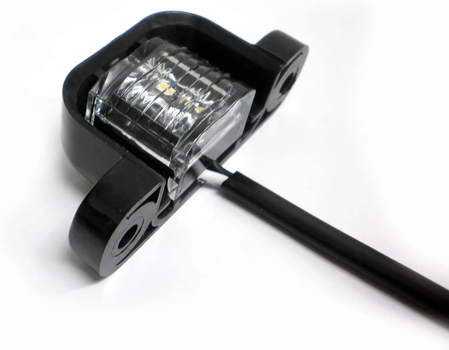 LED License Plate Lamp Black Plastic Housing Truck Trailer RV Camper