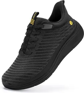 FitVille Men's Extra Wide Slip-On Walking Shoes, Breathable Sneakers with Arch Support for Flat Feet, Heel Pain Relief & High Rebound Midsole