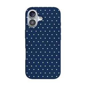 Casely iPhone 17 Case | On the Dot | Navy Polka Dot | Compatible with MagSafe | Classic Ultra Thin Design