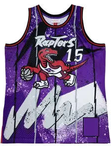 1998-99 Carter #15 Raptor Custom State Retro Purple Basketball Jersey ALL OVER PRINT
