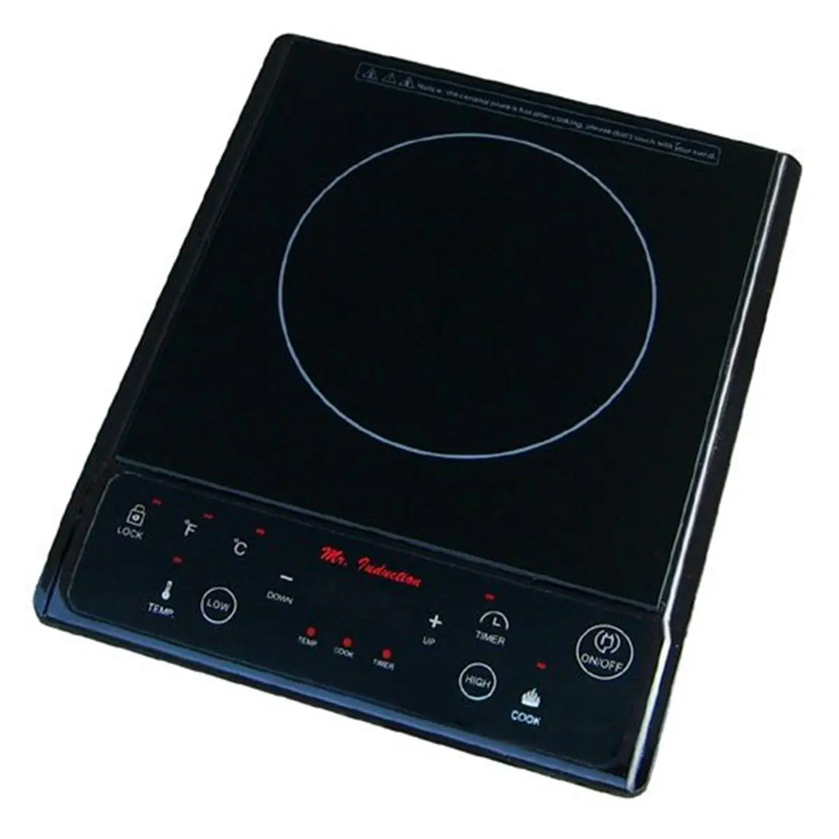 212 MAIN Max 1300W Countertop Electronic Induction Cooktop - 11.8x14.17in Black Household Appliance, Compact Multi-Function Hob with Ceramic Plate, Auto-Detect, Timer, LED Display, Reheat Function, Household Appliances