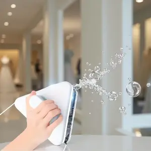 Strong Magnetic Windshield Cleaning Tool, Dual-Sided Glass Scraper with Anti-Fall Safety Rope & Triangle Head Design, Suitable for High-Height Windows, Versatile Cleaning Tool