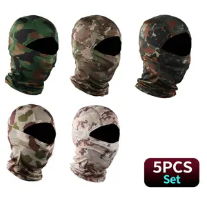 5PCS Tactical Balaclava Face Masks UV Protection Breathable Full Head Cover Windproof Dustproof Hood for Motorcycle Cycling Fishing Hunting Hiking Summer Outdoor Gear