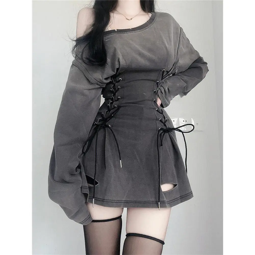 Women's Summer Fashion Bandage Corset Dress - Slim Bodycon, Gothic Fairycore, Grunge Harajuku, Y2k 90s Indie Casual Streetwear Womenswear