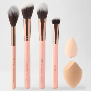 LUXIE Bronze&Glow Set -Makeup Brush, Makeup Tools, Detail and Precision Sponges, Foundation, Angled and Tapered brush.