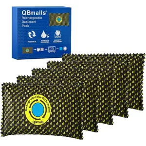 100g 5 Pack Rechargeable Desiccant Moisture Absorber Dehumidifier for Storage Gun Safes Camper Cars Closets Drawer Luggage and Small Spaces