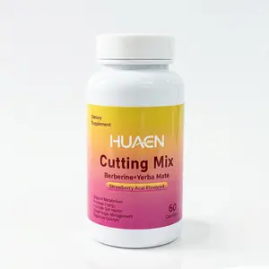 HUAEN Strawberry Capsules –Magnesium,Yerba Mate,5-HTP,Chromium,Berberine-100g-60Servings-Strawberry Flavor