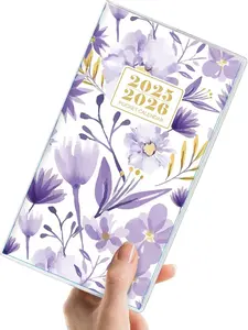 Purple Monthly Planner - Runs from January 2025 Until December 2026 - Planner Pocket Calendar 2025-2026