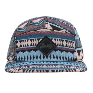 HatPhile Salty Native Multi-Color Jacquard 5-Panel Hat Vibrant Pattern Unique Design Adjustable Strap Large Size 7 1/4-7 3/8