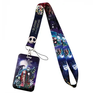 Cartoon Zombie Couple Neck Strap Lanyard for Keys Keychain Badge Holder ID Credit Card Pass Hang Rope Lariat Mobile Phone Charm Accessories Halloween Gifts