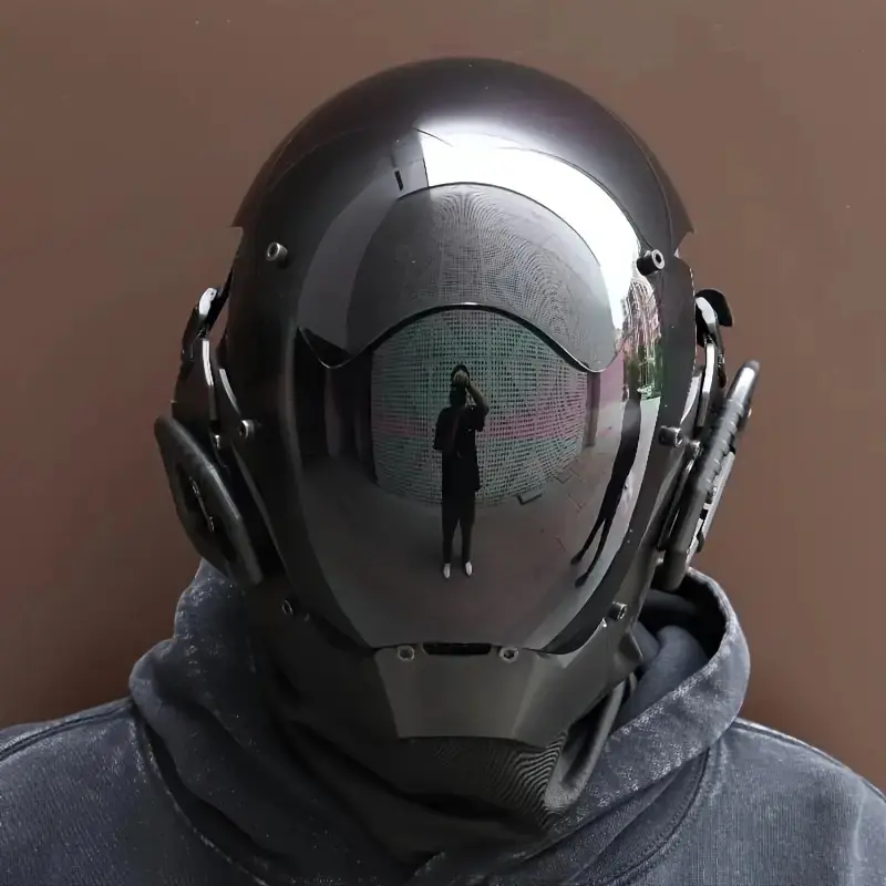 Cyberpunk Mask Rider Cosplay Halloween Mechanical Cool Realistic Cs Battle Prop Party Fancy Dress Photo Shoot Face Cover