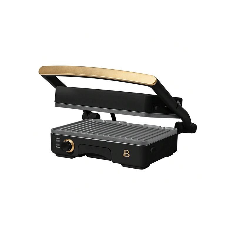 Premium 2-in-1 Panini Press & Grill with Nonstick Plates – White Finish, Dishwasher-Safe