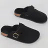Men's Open-Toe Soft Rubber Outdoor Minimalist Mules, Casual Shoes, Casual PU Leather Slip-On Flats for All-Season Unisex Wear
