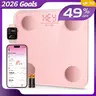 OVUTEK Pink-a Smart Digital Scale - Portable Home Scale, Healthcare Bathroom Gadget, Precise Weight Measurement, BMI & Body Fat Composition Tracking, Bluetooth Connectivity, App Data Sync, Battery Status LED, Girly Tech/Self Care/Personal Care Gadgets