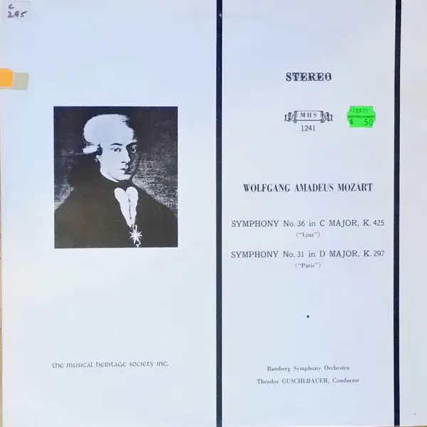Wolfgang Amadeus Mozart, Bamberger Symphoniker, Theodor Guschlbauer - Symphony No. 36 In C Major, K. 425, Symphony No. 31 In D Major, K. 297 (LP)