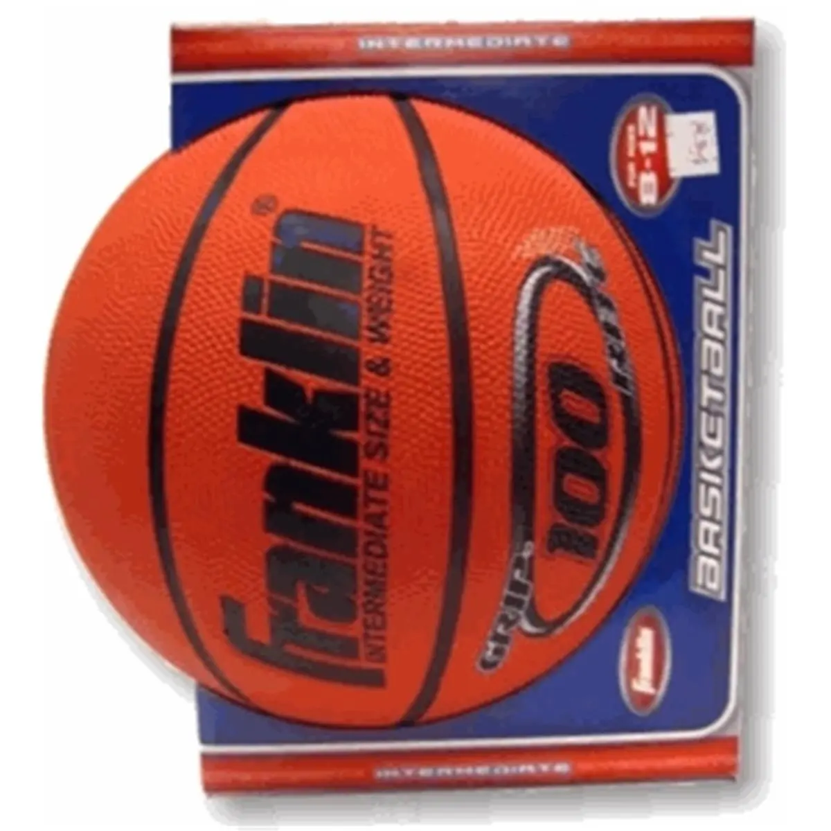 Franklin 7152 Intermediate-Size Basketball - Grip-Rite 100 High-Tack Rubber Cover Sports Ball with Polyester Winding, Butyl Bladder, Pro-Width Design, Excellent Shape Retention for 8-12 Year-Olds Outdoor Use