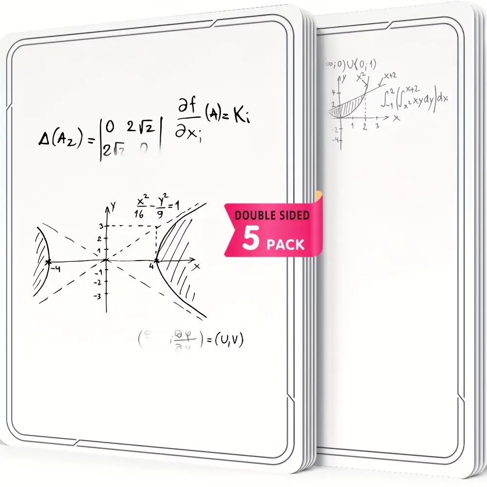 5pcs 11.22*8.27inch A4 size Blank Whiteboard Sheets - Double-Sided DryErase Boards -Portable Reusable Whiteboards with Rounded Edges Design,Wipeable Surface for Home, Office, Presentations & Meetings