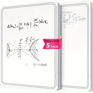5pcs 11.22*8.27inch A4 size Blank Whiteboard Sheets - Double-Sided DryErase Boards -Portable Reusable Whiteboards with Rounded Edges Design,Wipeable Surface for Home, Office, Presentations & Meetings