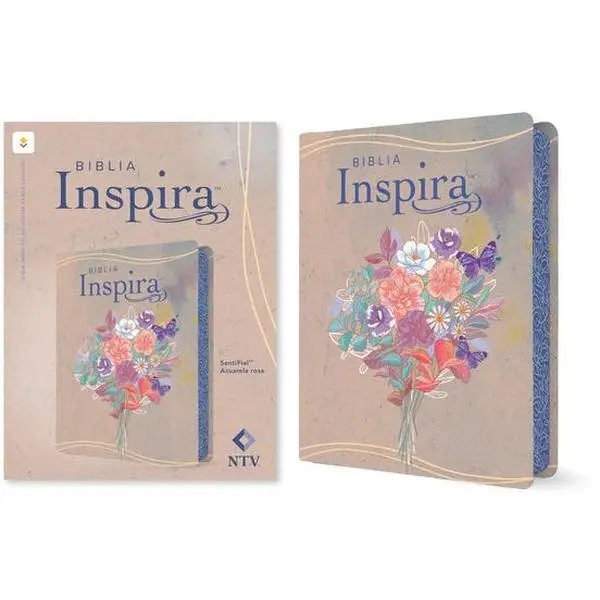 Holy Bible in Spanish - NTV New Translation Sentipiel Fine Binding Bible Study Book, 8.25 Font, Blush Pink Acuarela Design, Tyndale Publications